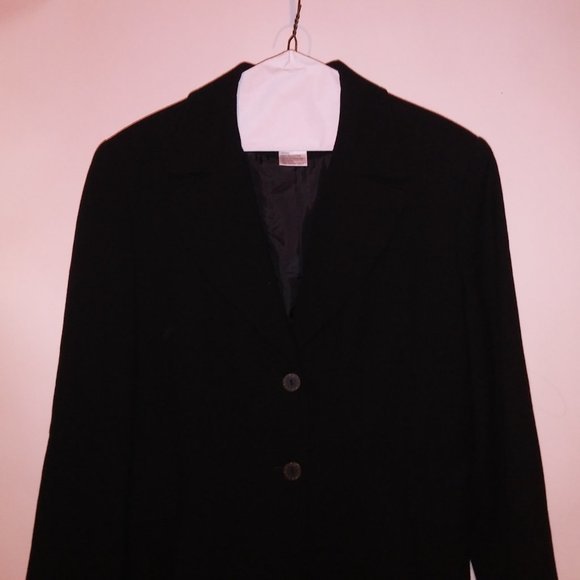 Larry Levine Suit Jacket Pants‎ Blazer & Slacks Size 8 Womens Black Solid - Picture 4 of 16